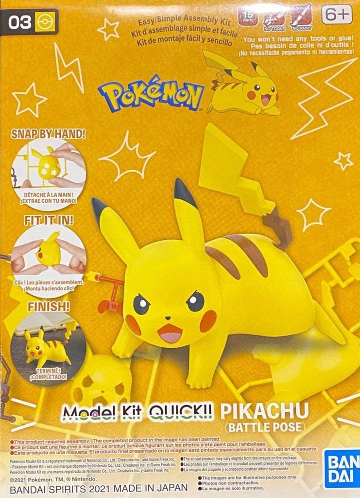 Pokémon - Pikachu (Battle Pose) Model Kit by Bandai